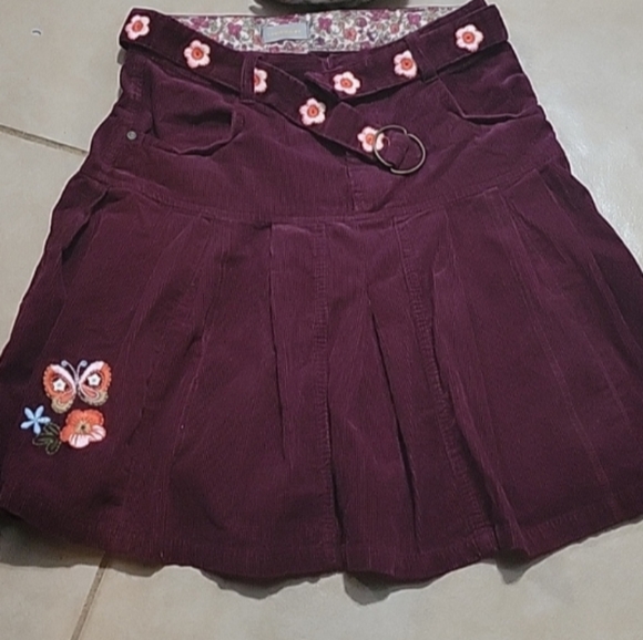 Girls Outfit Corduroy Skirt Size 16 With think happy thoughts long sleeve top - Picture 2 of 5